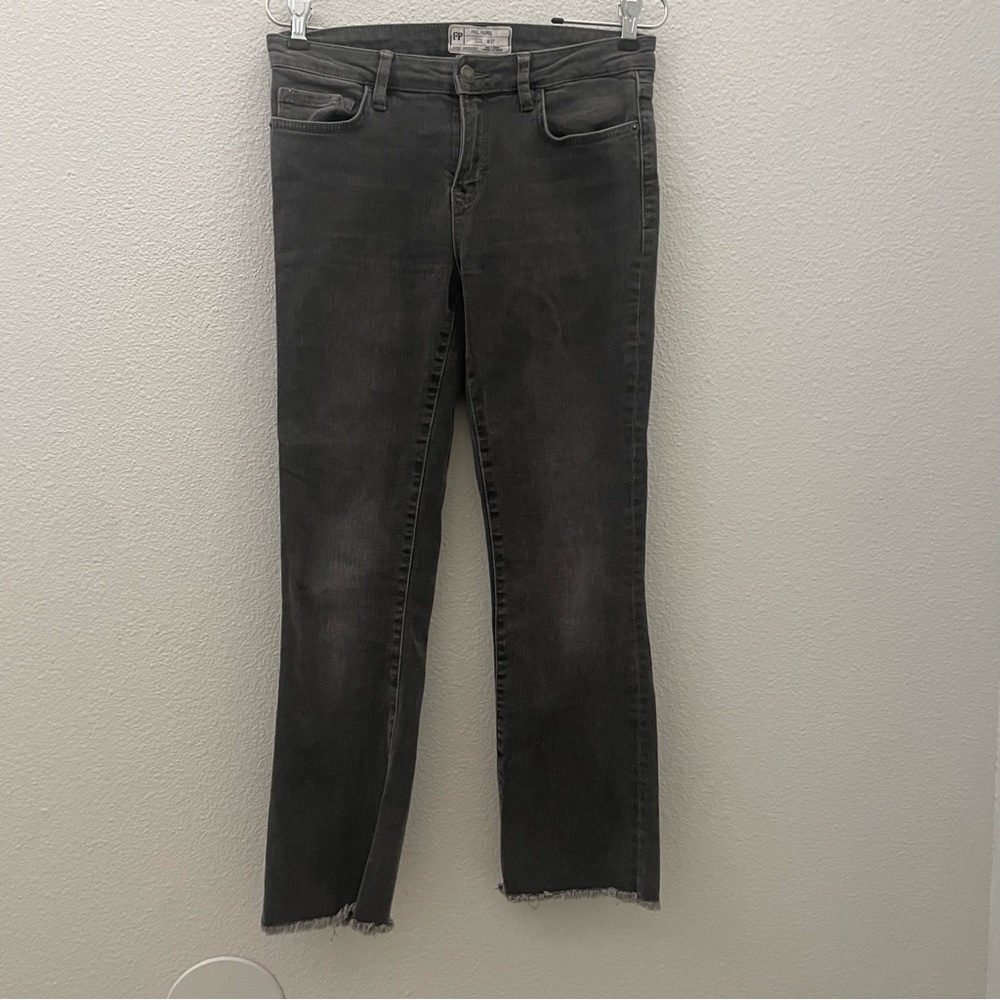 Free People black denim straight leg crop size 27 - Picture 2 of 8